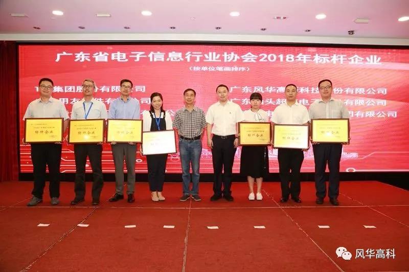 公司获广东省电子信息行业协会2018年标杆企业奖